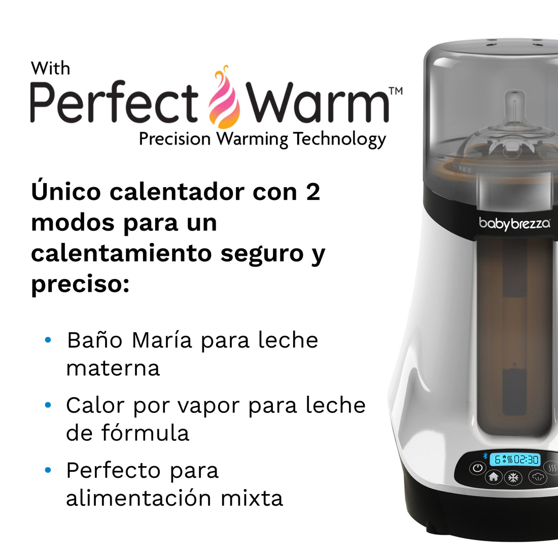 Baby Brezza Calentador De Biberones Inteligente con Bluetooth