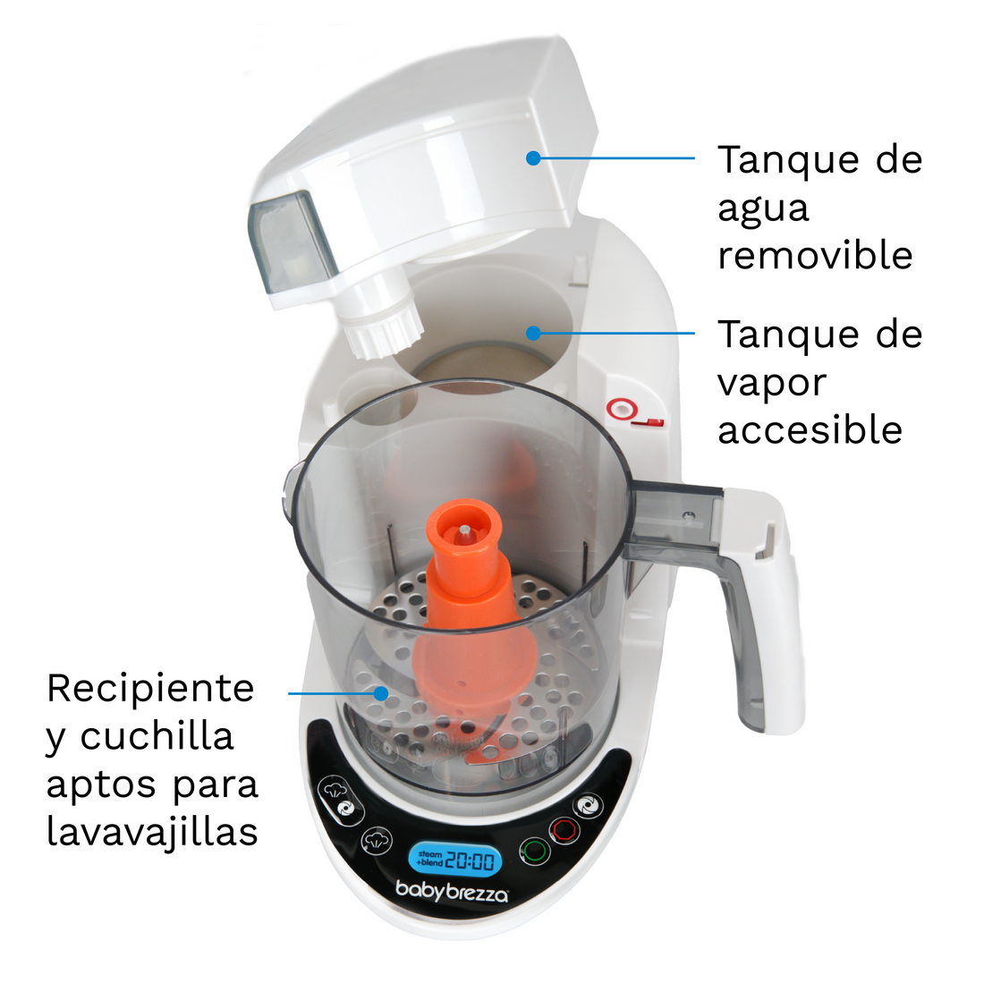 Baby Brezza Food Maker Deluxe, Robot De Cocina Descongela, Cocina y Tritura