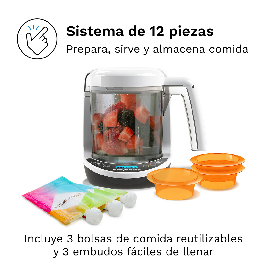Baby Brezza Food Maker Deluxe, Robot De Cocina Descongela, Cocina y Tritura