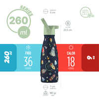 Cool Bottles Botella Termo Infantil Space Rockets 260ml