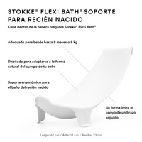 Bañera Flexi Bath Stokke + Soporte para recién nacido + Stand para Bañera Flexi Bath + porta shampoo