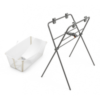 Bañera Flexi Bath Stokke + Soporte para recién nacido + Stand para Bañera Flexi Bath + porta shampoo