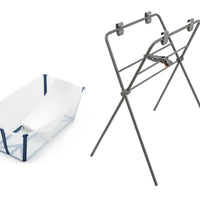 Bañera Flexi Bath Stokke + Soporte para recién nacido + Stand para Bañera Flexi Bath + porta shampoo