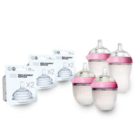 Comotomo Paquete De 4 Biberones Tacto Natural Mas Tetinas De Repuesto