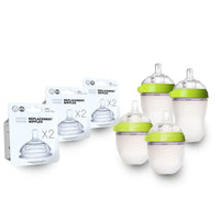 Comotomo Paquete De 4 Biberones Tacto Natural Mas Tetinas De Repuesto
