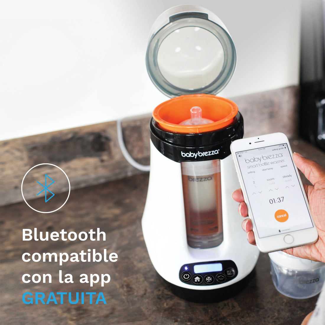 Baby Brezza Calentador De Biberones Inteligente con Bluetooth