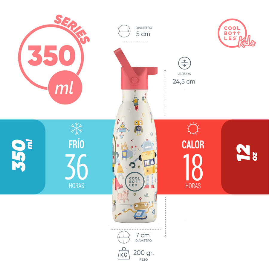 Cool Bottles Botella Termo Infantil Messy Robots 350ml