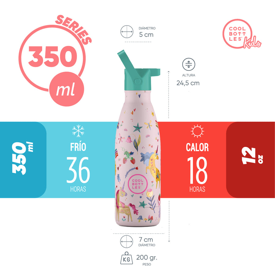 Cool Bottles Botella Termo Infantil Funny Unicorns 350ml