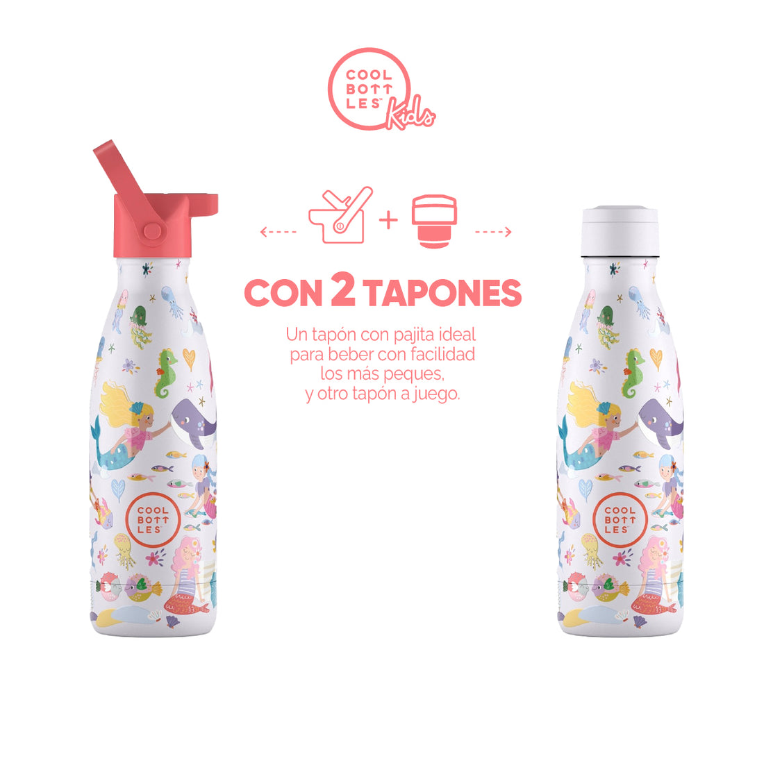 Cool Bottles Botella Termo Infantil Sweet Mermaids 350ml