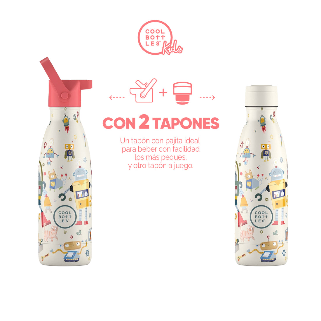 Cool Bottles Botella Termo Infantil Messy Robots 350ml