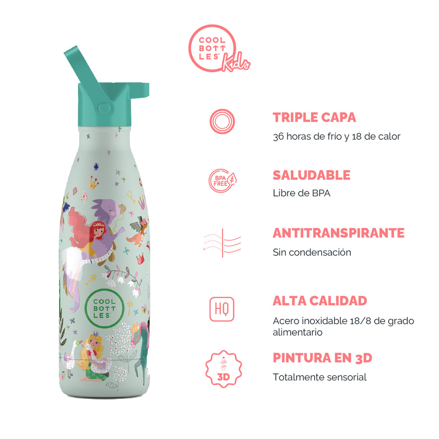 Cool Bottles Botella Termo Infantil Princess Kingdom 350ml