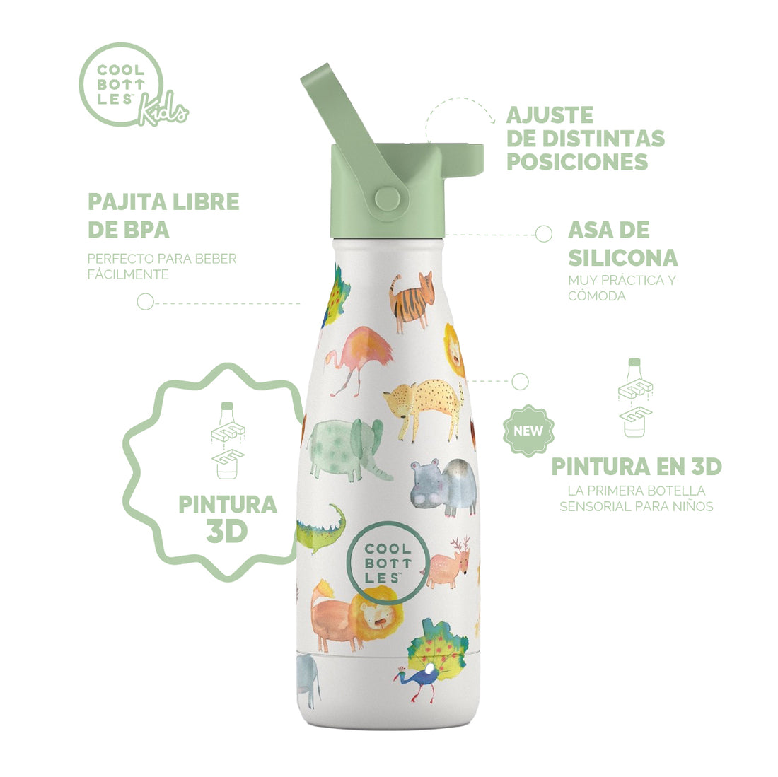 Cool Bottles Botella Termo Infantil African Safari 260ml