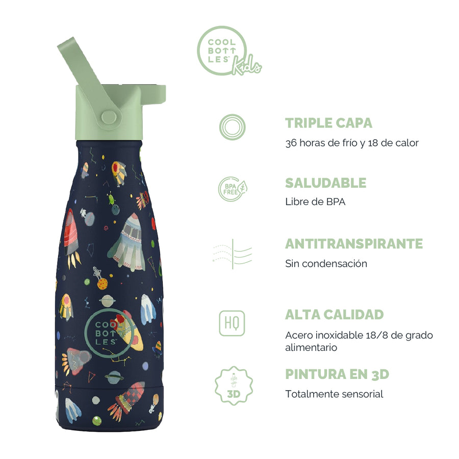 Cool Bottles Botella Termo Infantil Space Rockets 260ml