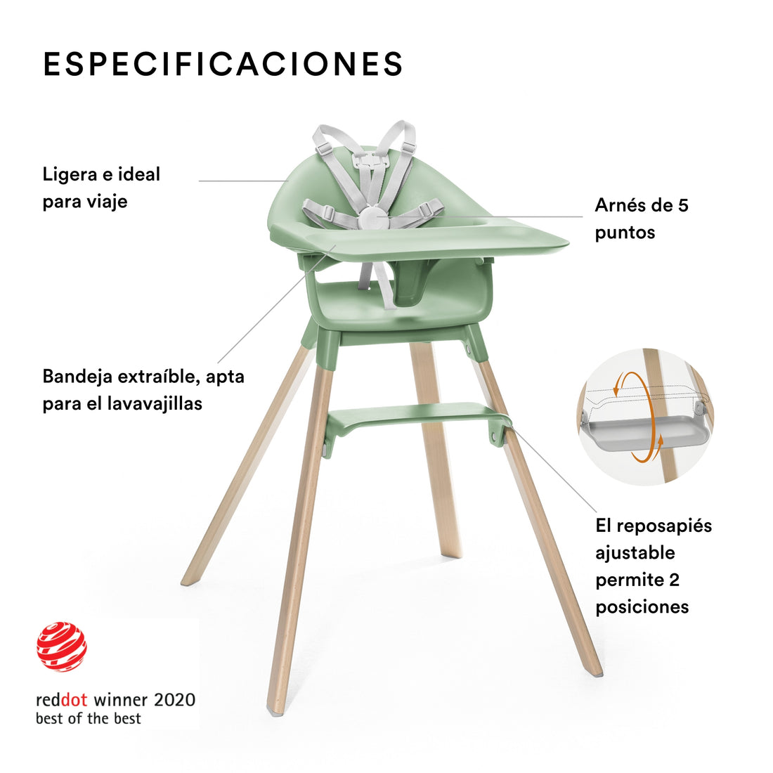 Trona Stokke Clikk Mas Cojin, Plato De Silicon EZPZ y Bolsa De Viaje