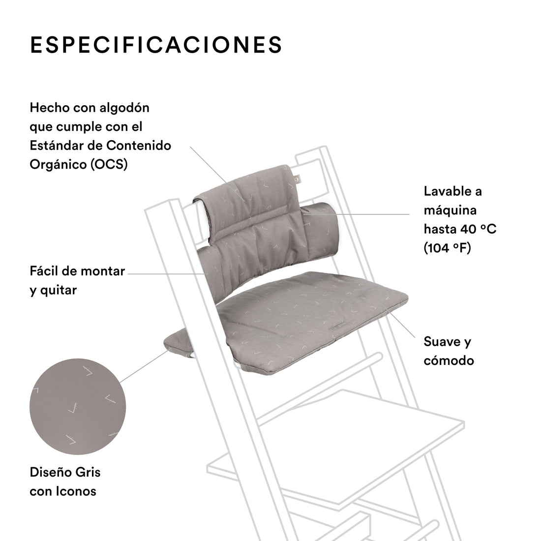 Stokke Tripp Trapp Paquete completo Newborn Set, Baby Set, Tray, Cojín y Arnes