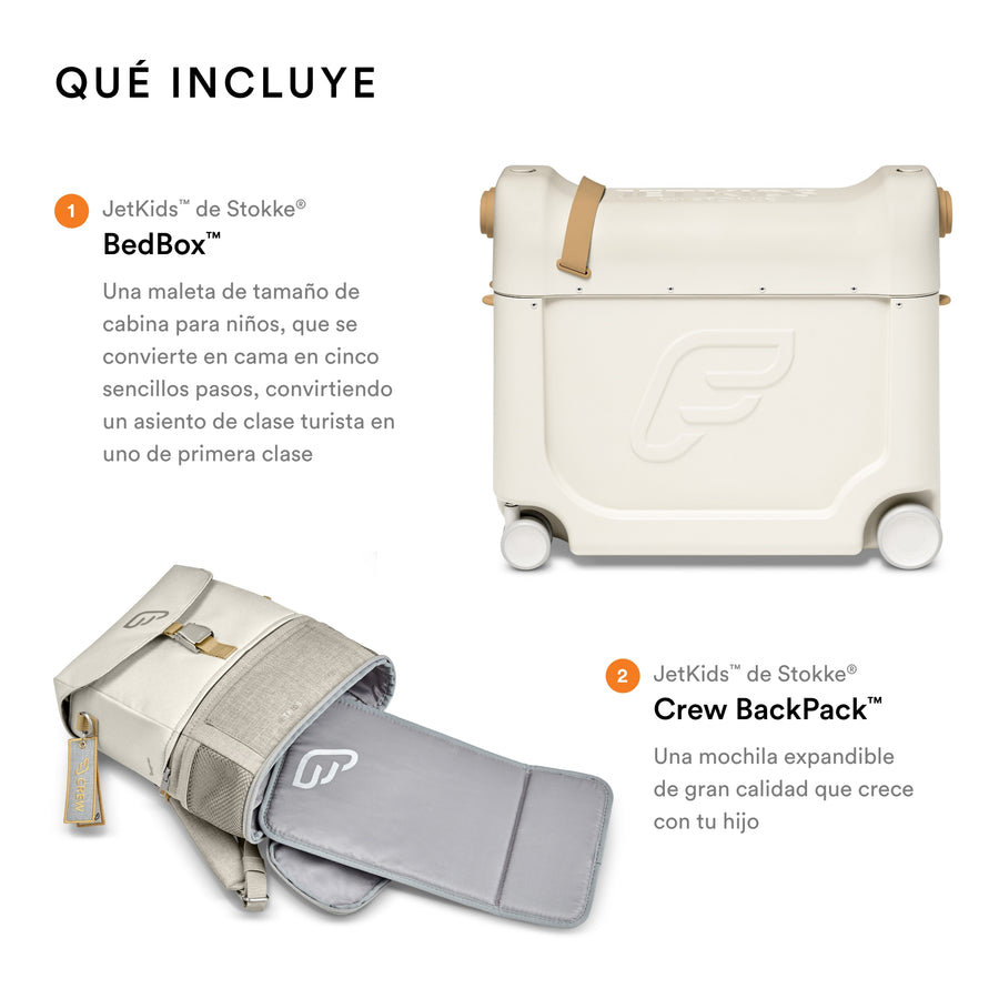 JetKids de Stokke, Maleta de Viaje convertible en cama de avión más BackPack