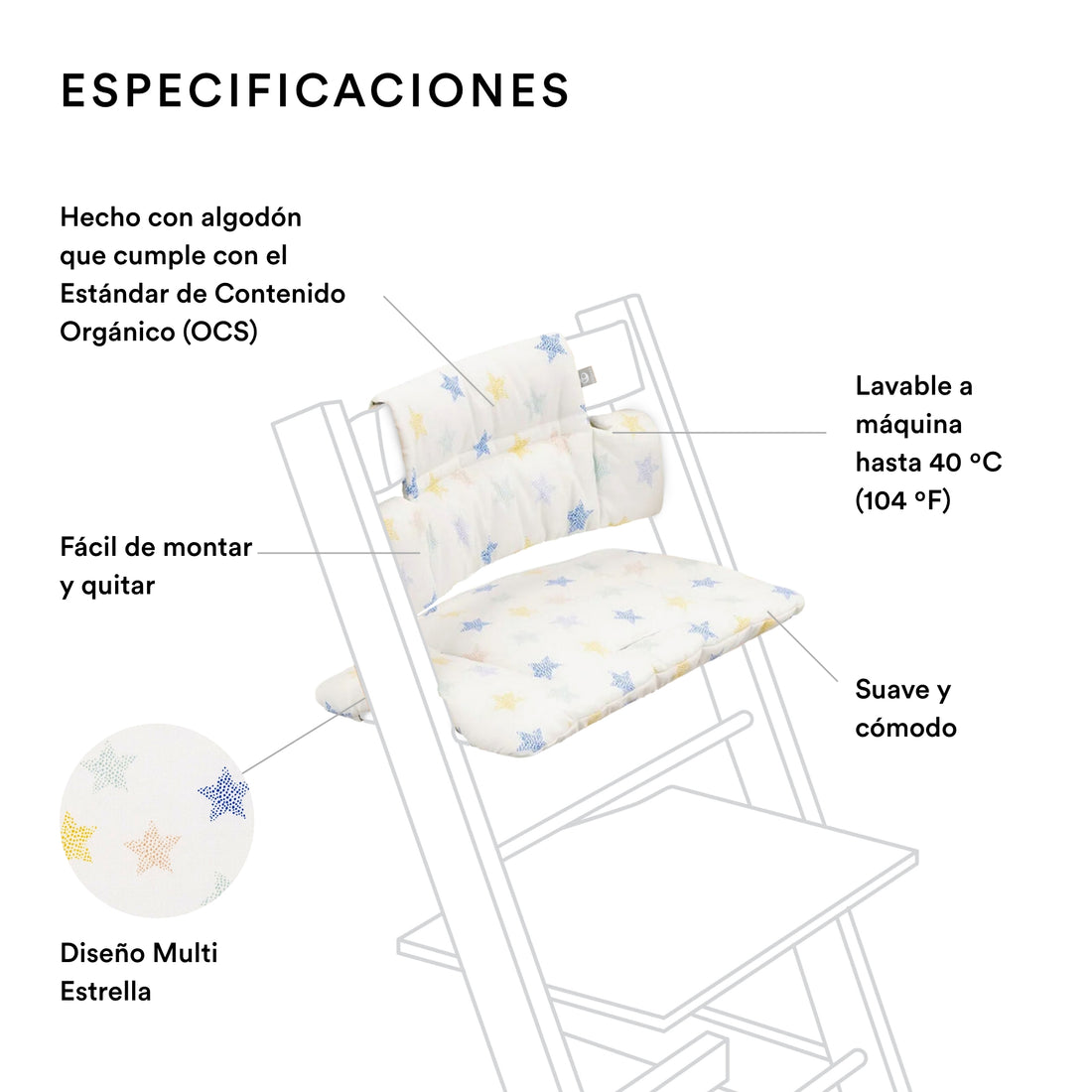 Stokke Tripp Trapp Paquete completo Newborn Set, Baby Set, Tray, Cojín y Arnes