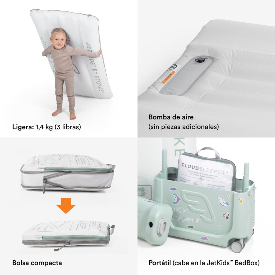 JetKids by Stokke CloudSleeper - Cama inflable de viaje para niños