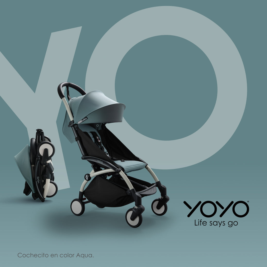 BABYZEN Cochecito Completo YOYO2 - Incluye Pack Recién Nacido 0+, Chasis (Negro) y  Color Pack 6+