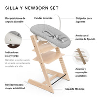 Stokke Tripp Trapp Paquete completo Newborn Set, Baby Set, Tray, Cojín y Arnes