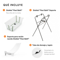 Bañera Flexi Bath Stokke + Soporte para recién nacido + Stand para Bañera Flexi Bath