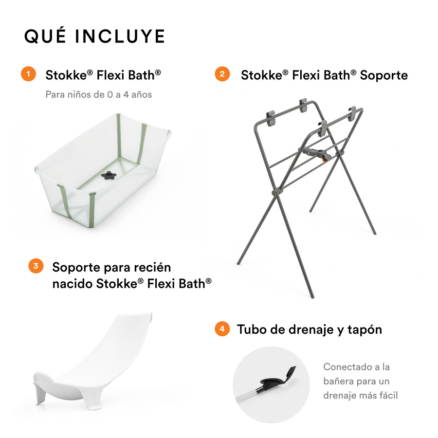 Bañera Flexi Bath Stokke + Soporte para recién nacido + Stand para Bañera Flexi Bath