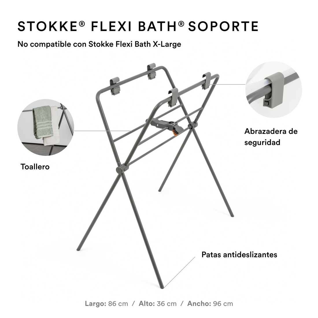 Bañera Flexi Bath Stokke + Soporte para recién nacido + Stand para Bañera Flexi Bath