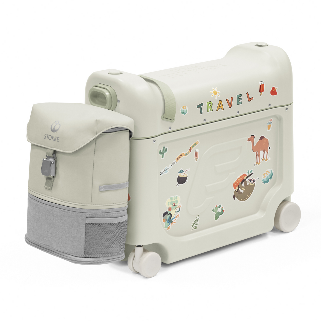 maleta cama portatil stokke Kit de viaje Stokke® JetKids™, Sea Green – bebemoonmx