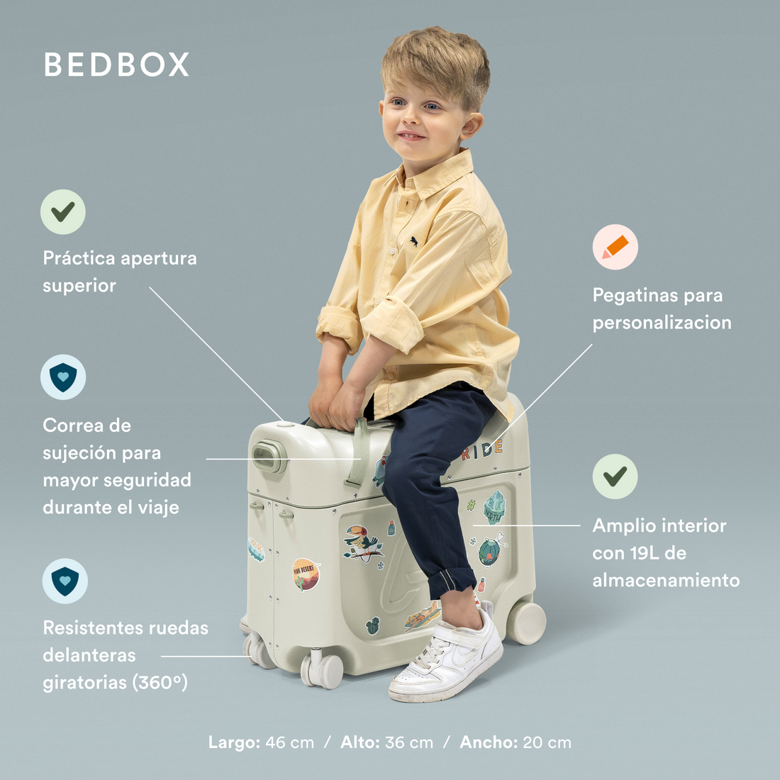 maleta cama portatil stokke Kit de viaje Stokke® JetKids™, Sea Green – bebemoonmx