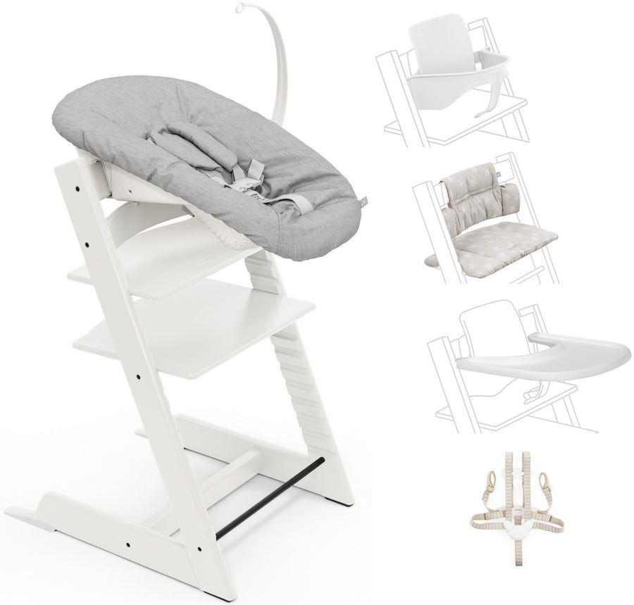 Stokke Tripp Trapp Paquete completo Newborn Set, Baby Set, Tray, Cojín y Arnes