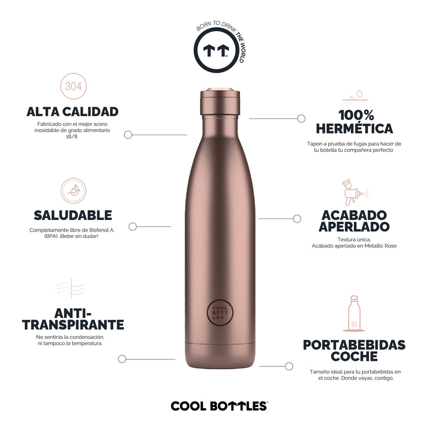 Cool Bottles Botella Termo Metallic Rose 750ml