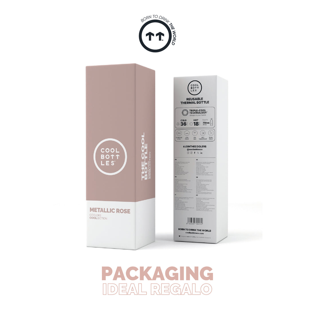 Cool Bottles Botella Termo Metallic Rose 750ml