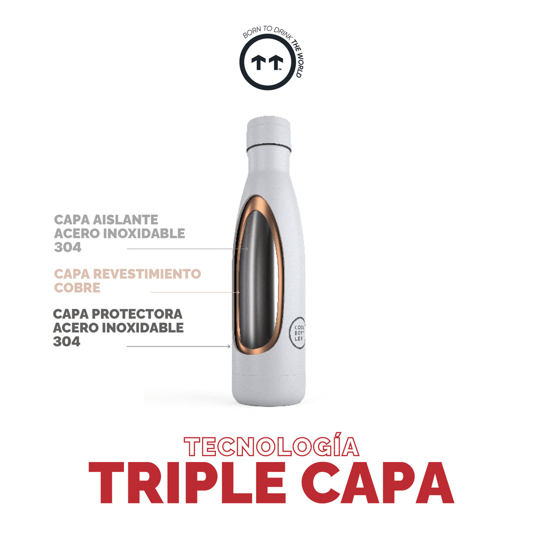 Cool Bottles Botella Termo Vivid Red 750ml