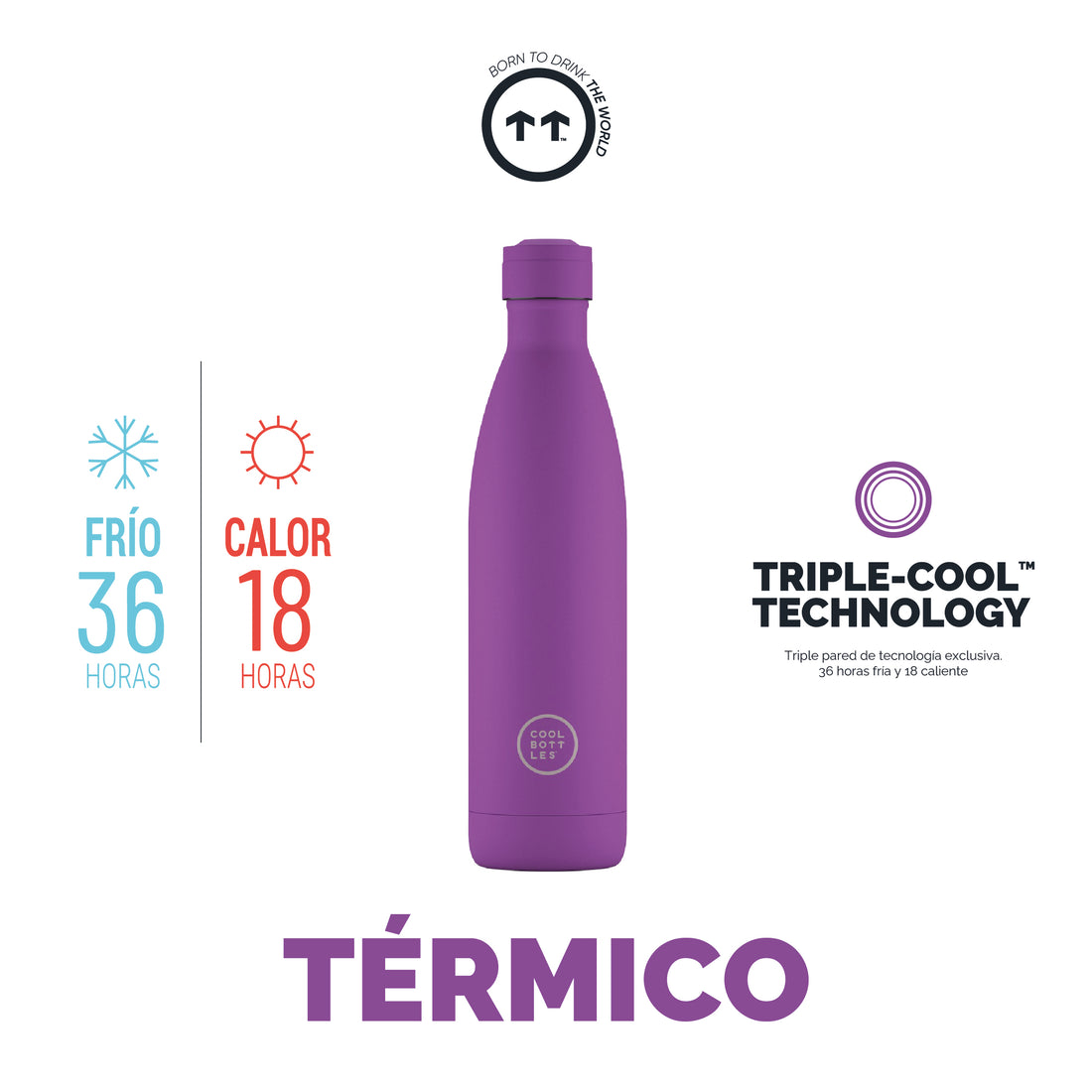 Cool Bottles Botella Termo Vivid Violet 750ml