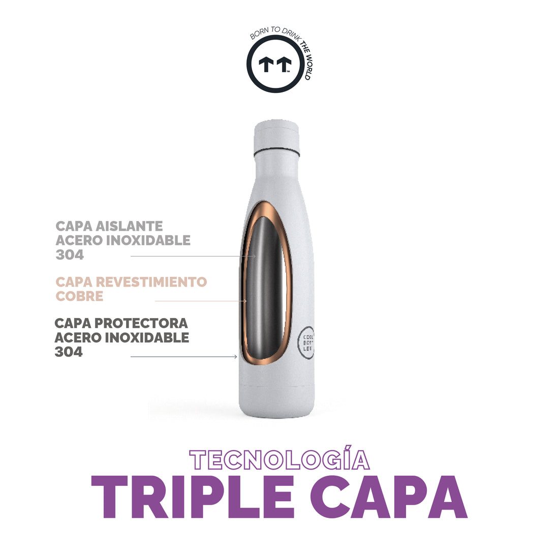 Cool Bottles Botella Termo Vivid Violet 750ml