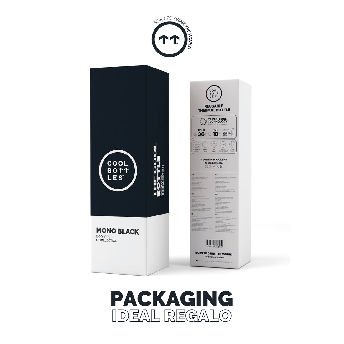 Cool Bottles Botella Termo Mono Black 750ml