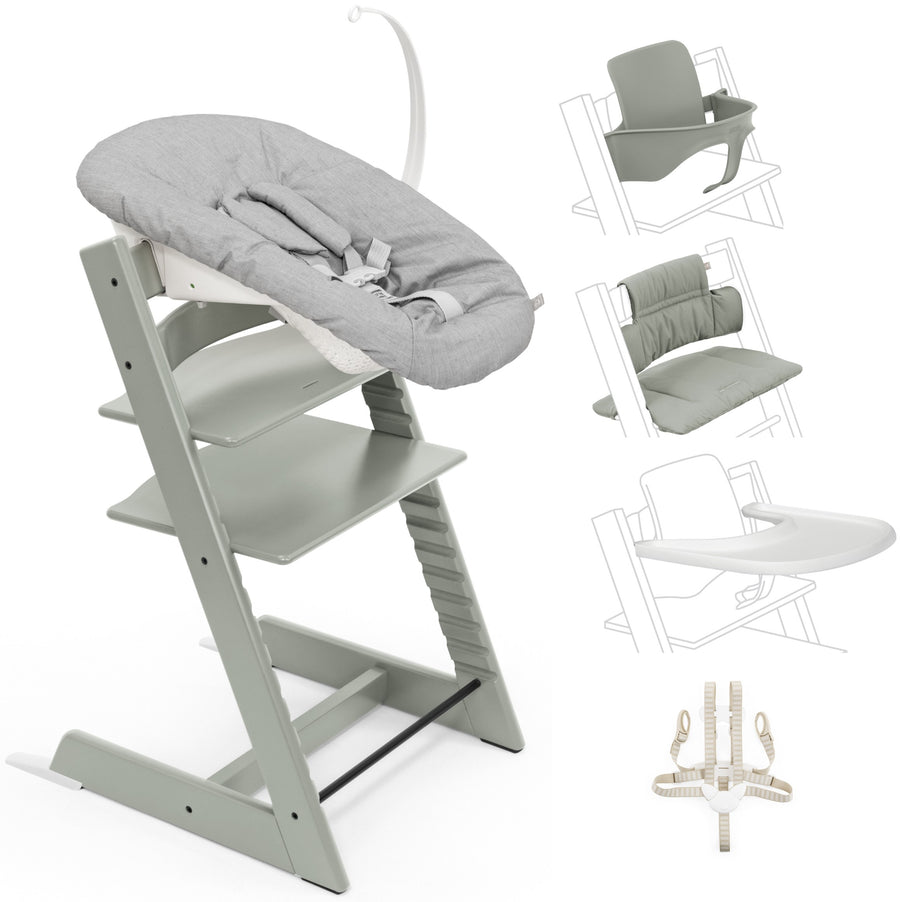 Stokke Tripp Trapp Paquete completo Newborn Set, Baby Set, Tray, Cojín y Arnes