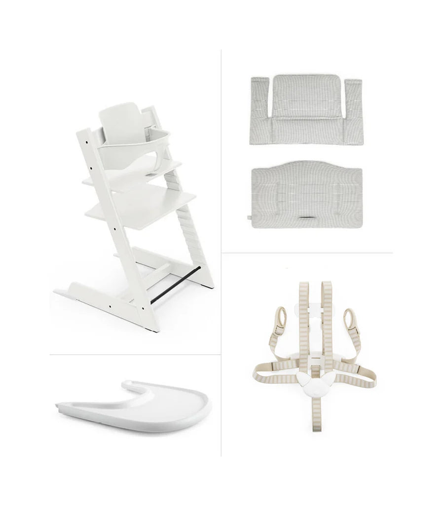 Stokke Tripp Trapp, Baby Set, Cojín, Tray y Arnes Blanco
