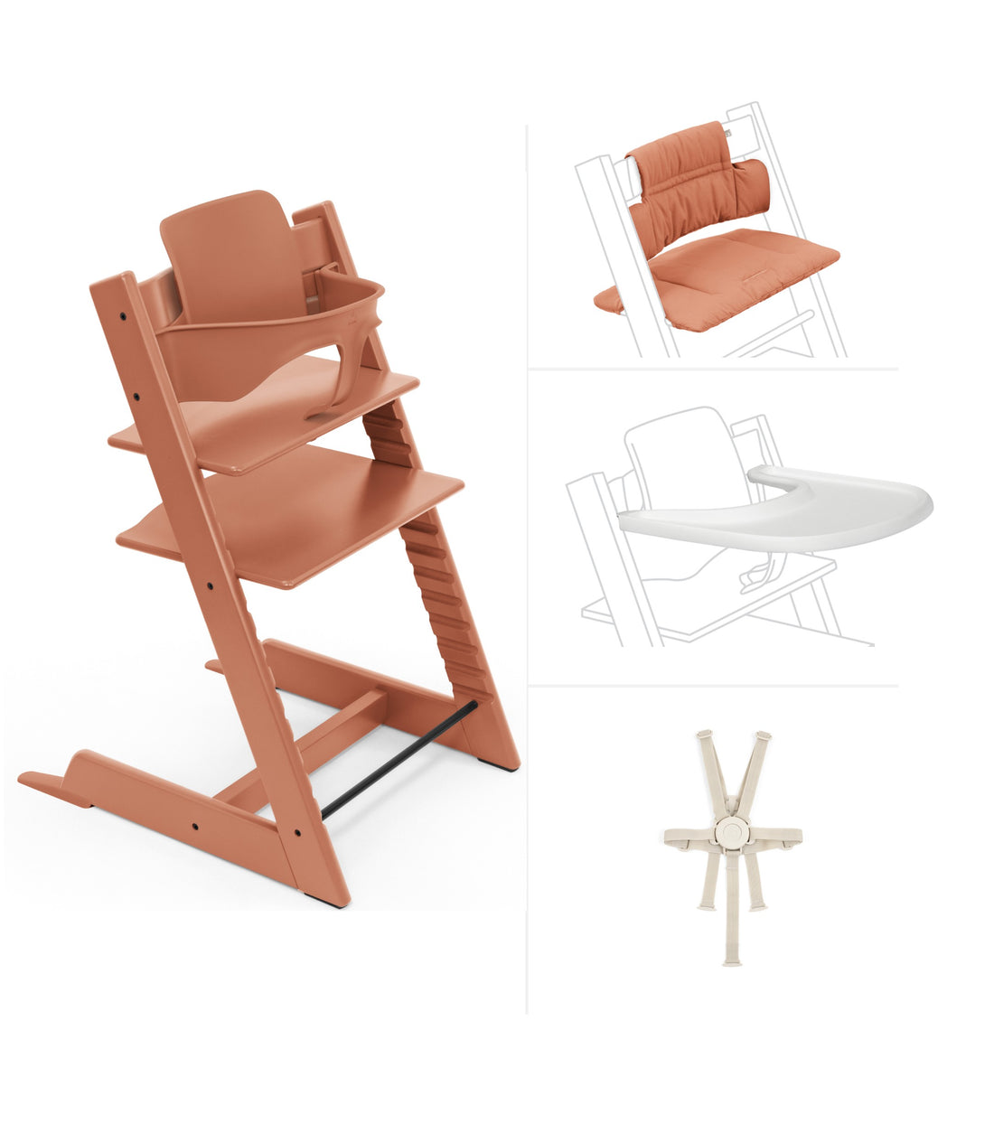 stokke tripp trapp arnes Stokke Tripp Trapp, Baby Set, Cojín, Tray y Arnes – bebemoonmx