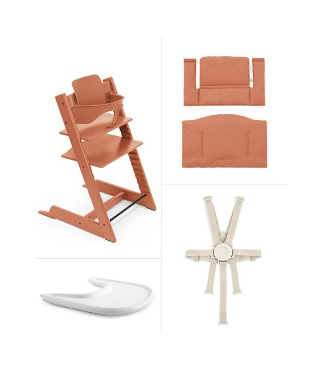 Stokke Tripp Trapp, Baby Set, Cojín, Tray y Arnes Terracota