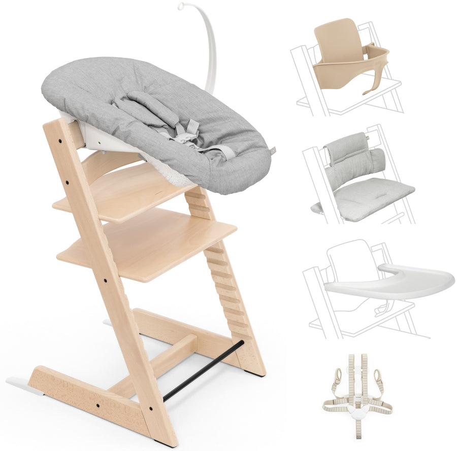 Stokke Tripp Trapp Paquete completo Newborn Set, Baby Set, Tray, Cojín y Arnes