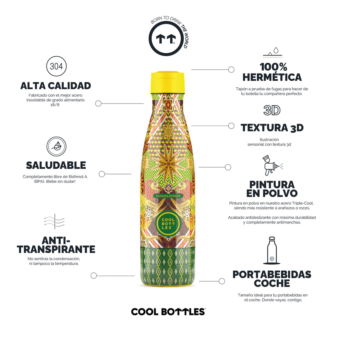 Cool Bottles Botella Termo Mystical Lions 500ml