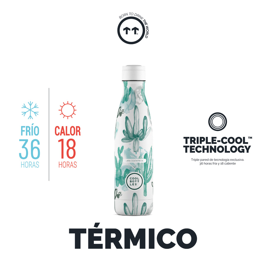 Cool Bottles Botella Termo Watercolor Cactus 500ml