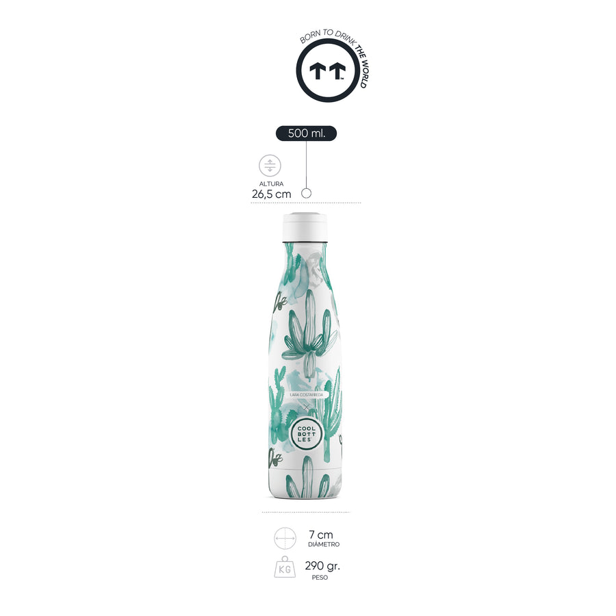Cool Bottles Botella Termo Watercolor Cactus 500ml
