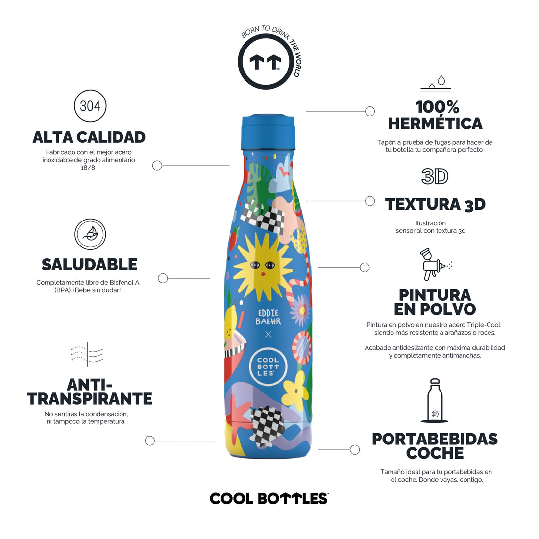 Cool Bottles Botella Termo Sunshine Fiesta 500ml
