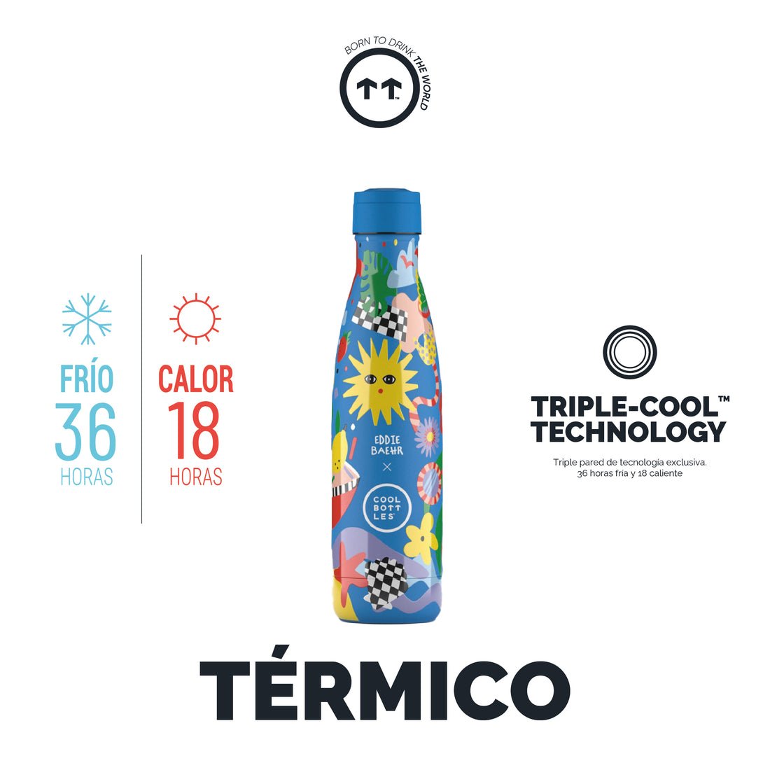 Cool Bottles Botella Termo Sunshine Fiesta 500ml